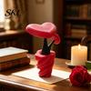 Romantic Love Flower Sculpture 3D Printed Heart-Shaped Vase, with Spiral Base, Detachable Plug-in Eye-catching Colorful Ornament Desktop Decor, Modern