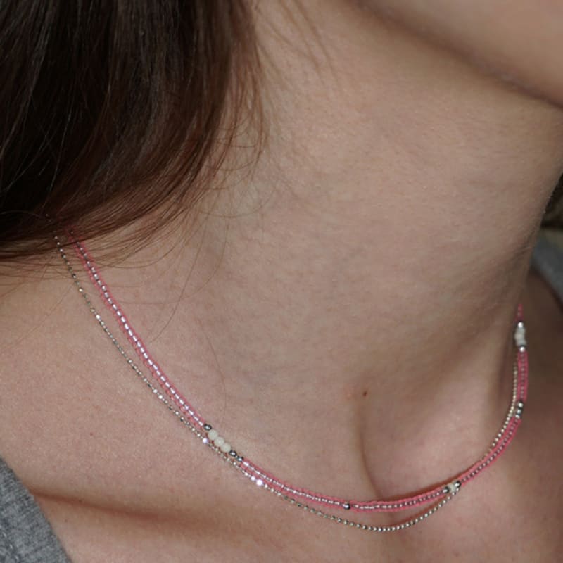 OURPIERRE PUNKT KETTENHALSSCHMUCK SILBER