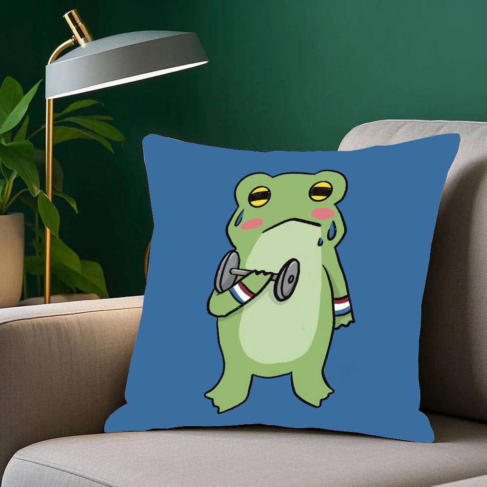 Frog Cartoon Fairy Tale Pillow Case Sofa Cushion Cover Room Home Decoration