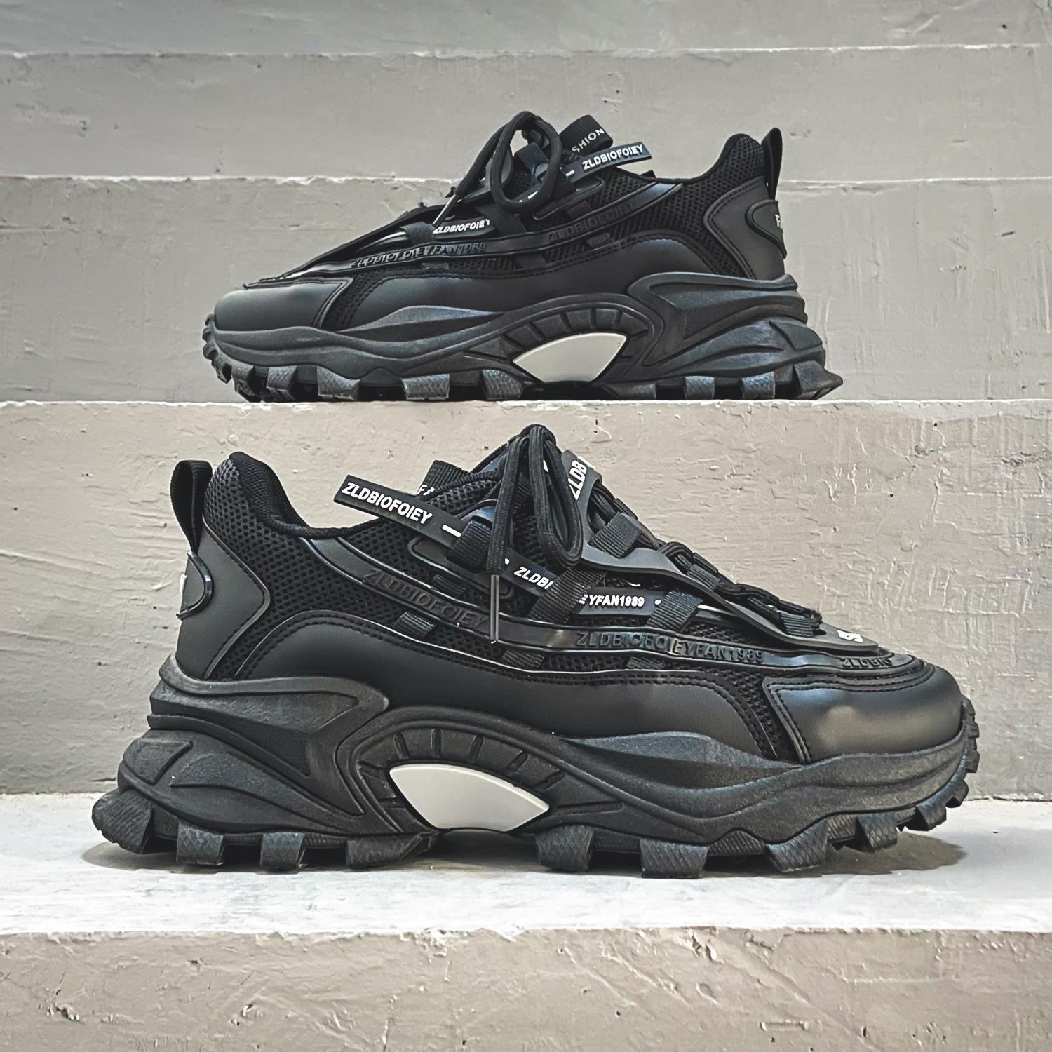 

Весенние новинки мужская повседневная обувь дышащая трендовая обувь для папы обувь на платформе мужская обувь большого размера мужская обувь спортивный стиль INS 39 чёрный