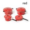 Puppenhaus Miniatur 1:12 Mini Topf Set Diy Puppe Haus Küche Möbel Zubehör Rot Silber Suppe Braten Milch Pan Dropshipping