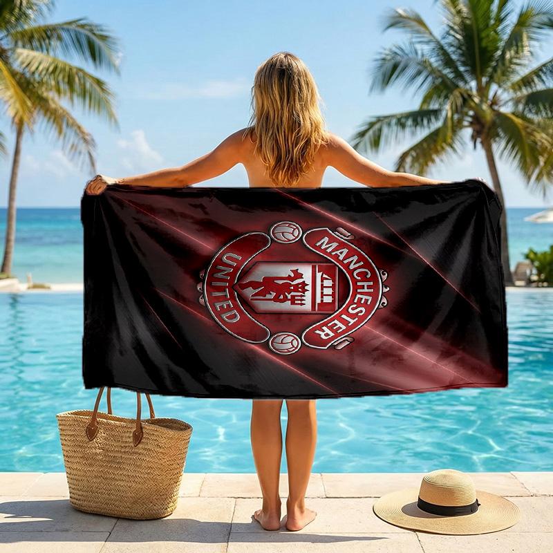 Telo da Spiaggia Asciugatura Rapida Manchester United FC Stampa Microfibra Assorbente Portatile da Viaggio per Nuoto