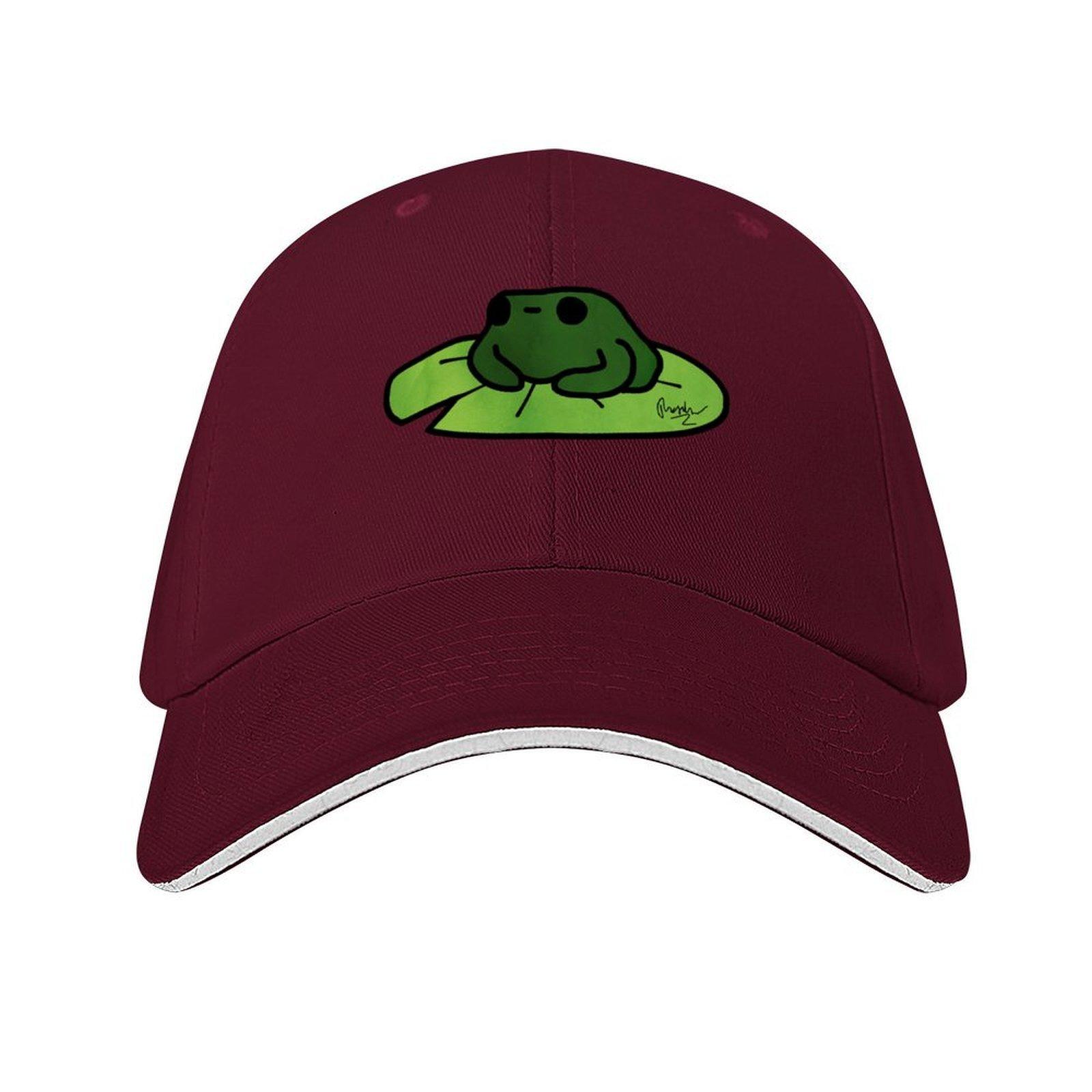 

Frog on Lilypad Doodle Baseball Cap Brand Man cap western Hat New In Hat F Boy Womens
