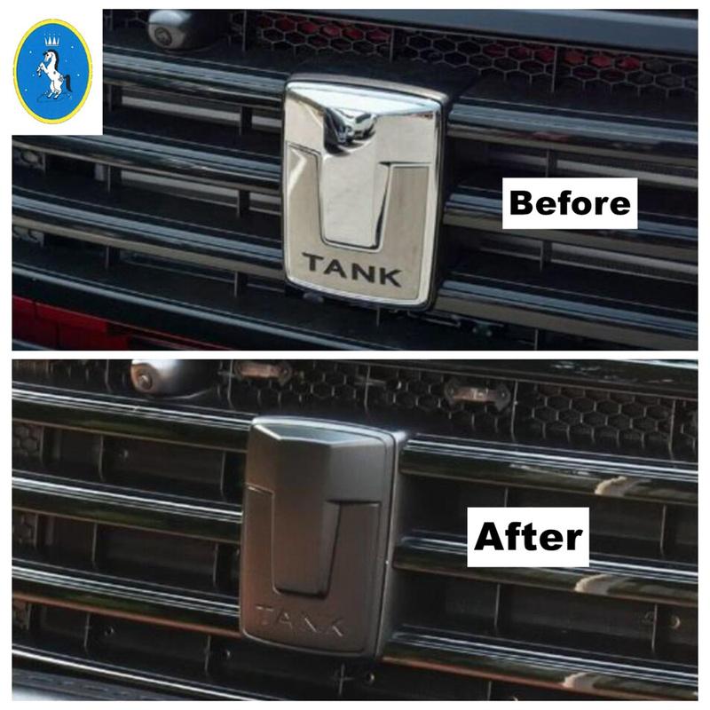 Car Front Grille head Cover Frame Panel Trim Fit For Great Wall GWM WEY TANK 300 -2025 Matte Black Exterior Accessories