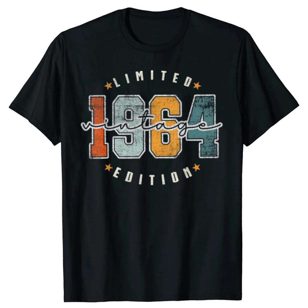 Lustiges Damen T-Shirt Limitierte Auflage Sommer 1964 Grafik Vintage 60 Jahre Alt Bedrucktes Kurzarm-T-Shirt Damenbekleidung