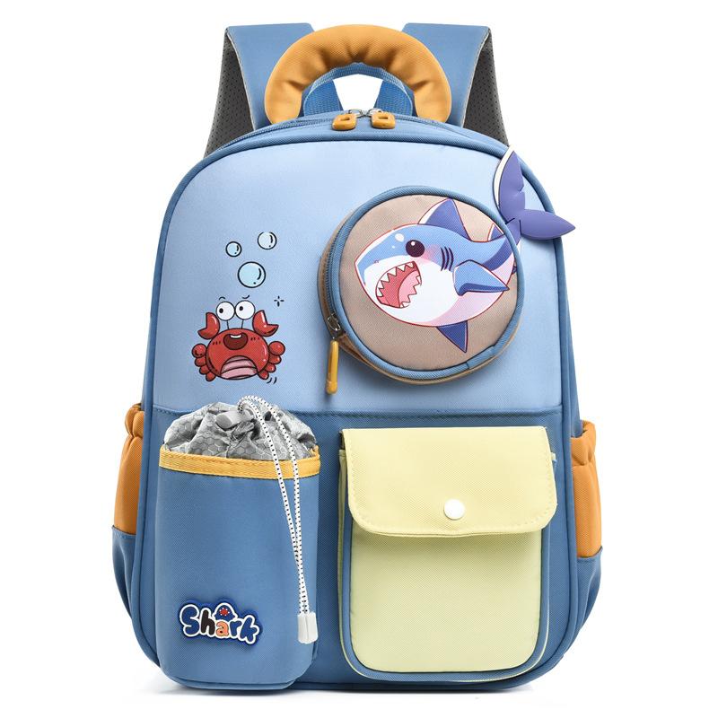 School bag new children's preschool love cartoon bag first grade children double shoulder back