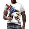 Fashion America Eagle U.S. Flag Graphic T-Shirt for Men Clothing Tees Women Cool Streetwear Summer
