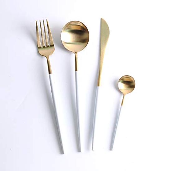 

Набор столовых приборов Minky Столовые приборы Золото Стильная посуда Нержавеющая сталь Набор столовых приборов для ужина Нож Ложка Вилка Набор Нож для стейка Столовый нож Десертная ложка Паста золотой