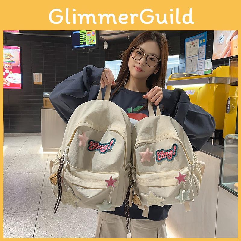 Star Pattern Backpack Large Capacity Shoulders Bag Student Commute Gift Tourism