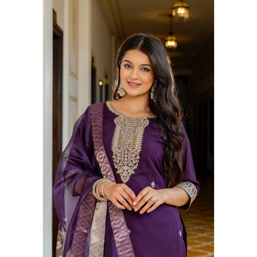 Indian Pakistani Party Wear Kurti Pant Dupatta Set Bollywood Ethnic Kurta Set