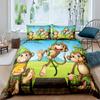 Monkey Duvet Cover Sets Cute Monkey Around The Tree Print Bedding Set 3pcs for Kids Boys Cartoon Animal Soft Comforter Cover