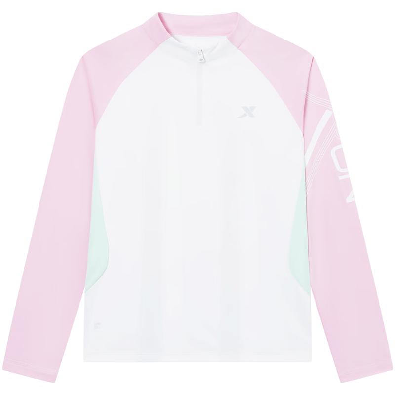 Xtep Girls Half-Zip Moisture-Wicking Sports Top