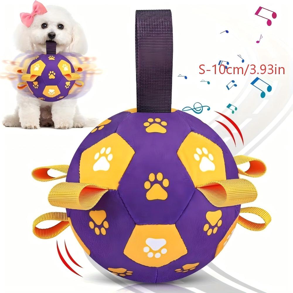 Squeaky Inflatable Dog Toy Ball Plush Soccer Durable Chew Training Interactive Play for Puppies Pets