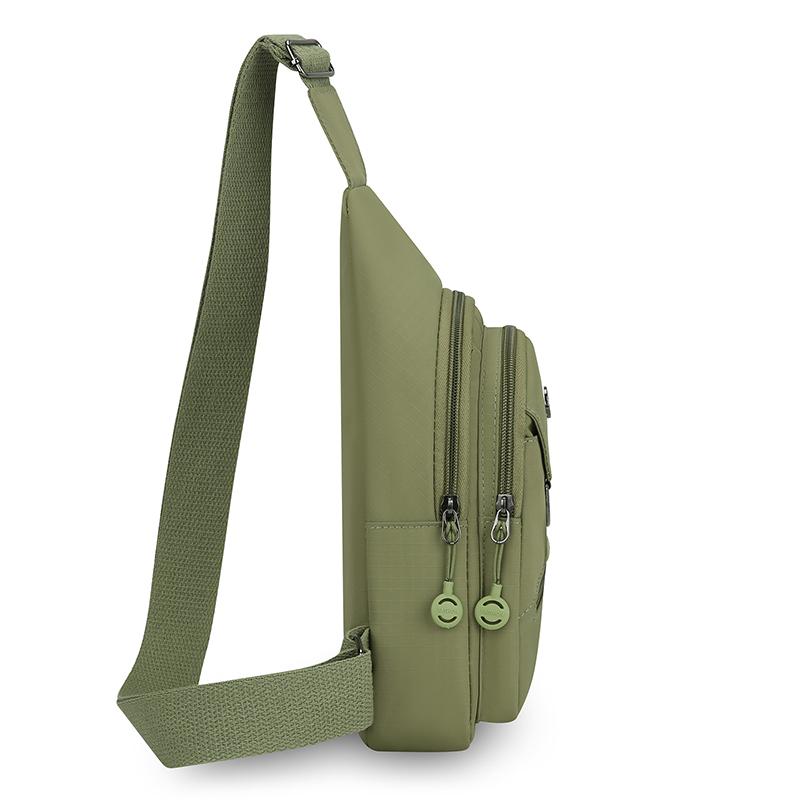 Damen-Brusttasche mit mehreren Reißverschlusstaschen und verstellbarem Riemen