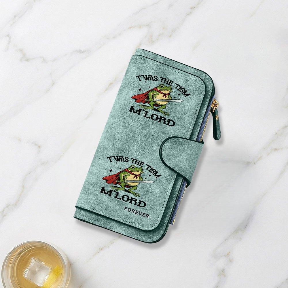 Long Wallet with Cape Clad Swordsman and Frog Warrior Print Multifunctional Portable Snap Button Coin Purse Unisex Perfect Birthday Gift for Men