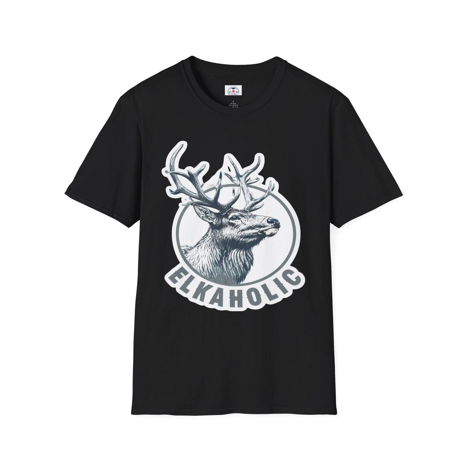 Elkaholic Unisex T-Shirt Nature Lover Gift Wildlife Apparel ELK Lodge Tee XL