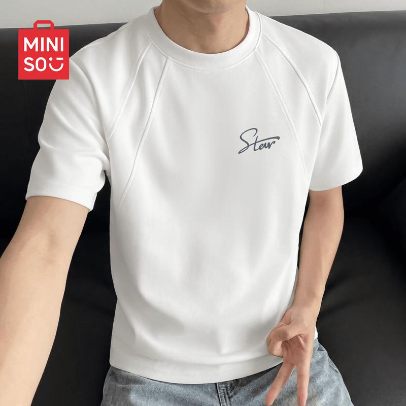 MINISO Men's Summer American Style Loose Fit Short Sleeve T-Shirt