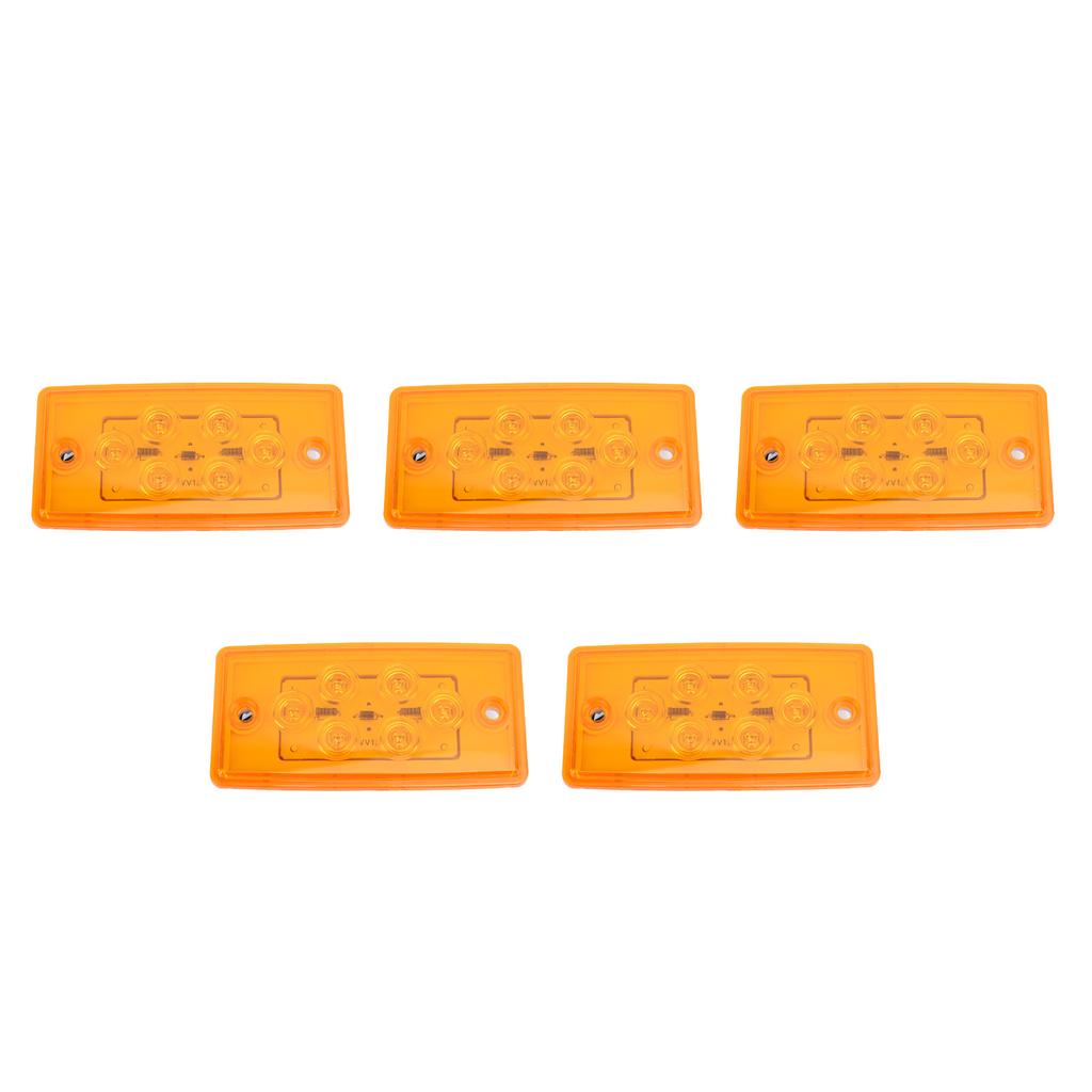 5 Pcs 12V LED Marker Lights Amber IP65 Waterproof Side Indicator Clearance Lamp for Truck RV Yacht
