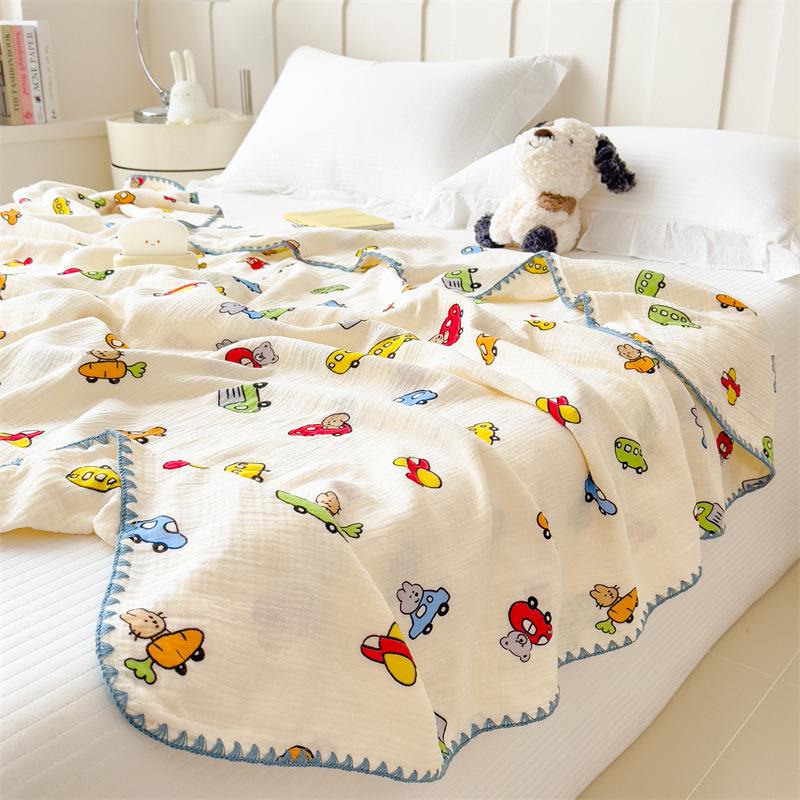 Premium Antibacterial Cotton Gauze Quilt: Double Layer, Summer Nap or Sofa Blanket