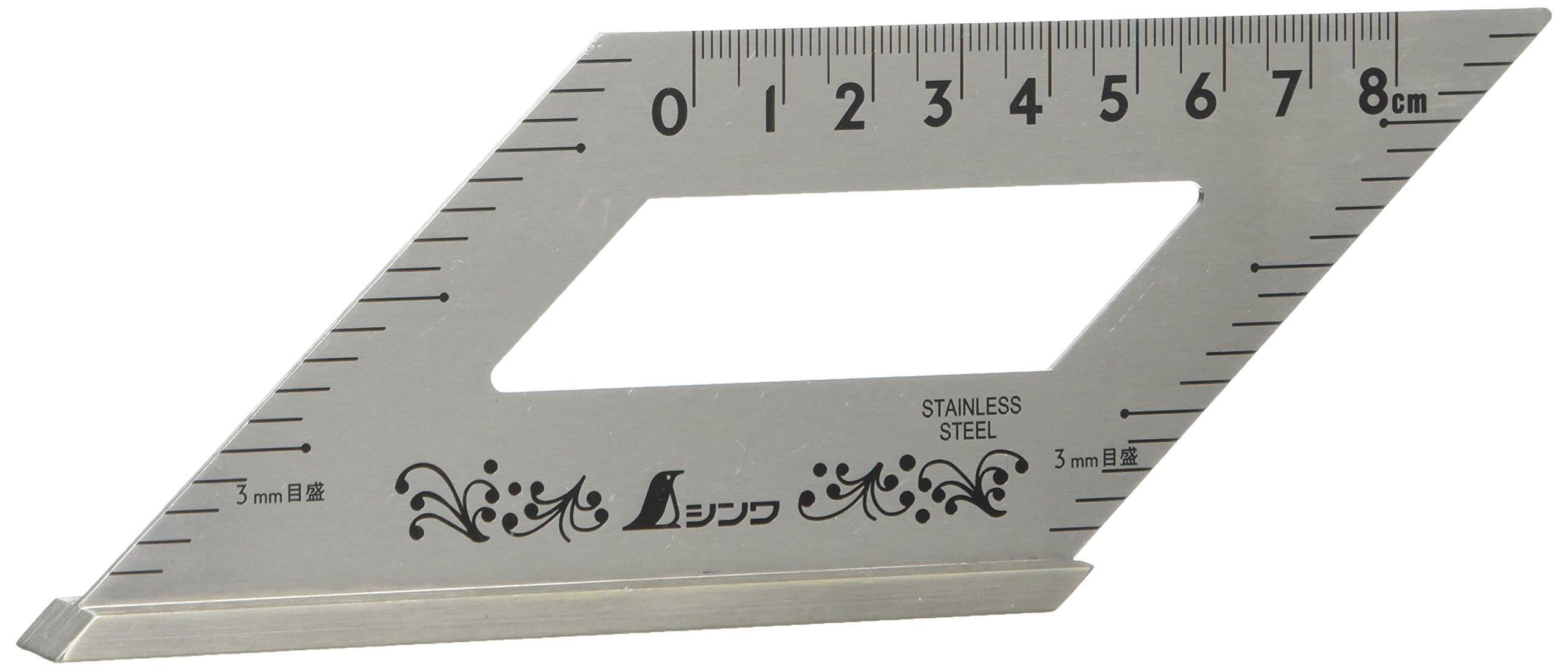 

Shinwa Sokutei Stainless Steel Ruler Memory Tsuki 62060 срібний