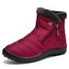Fashion New Winter Warm Women's Snow Boots with Side Zipper Non Slip Waterproof Ankle Boots Woman Plus Size Faux Fur Lined Cotton Shoes