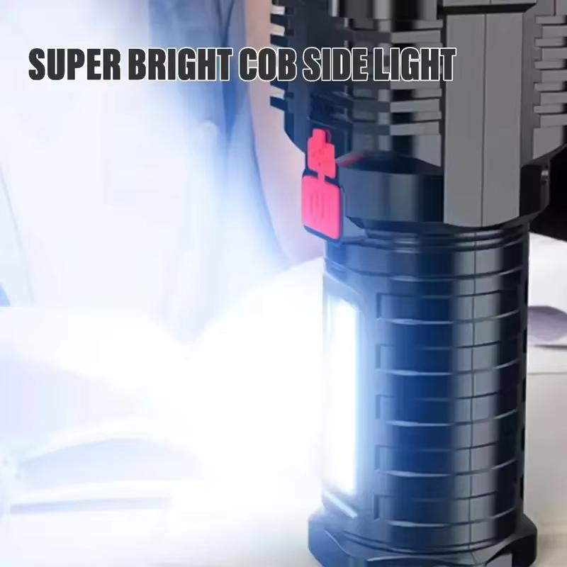 5LED Torch High Power Led Flashlights Powerful Work Light Rechargeable Camping COB Side Light 3 Modes Adventure Outdoor Lantern