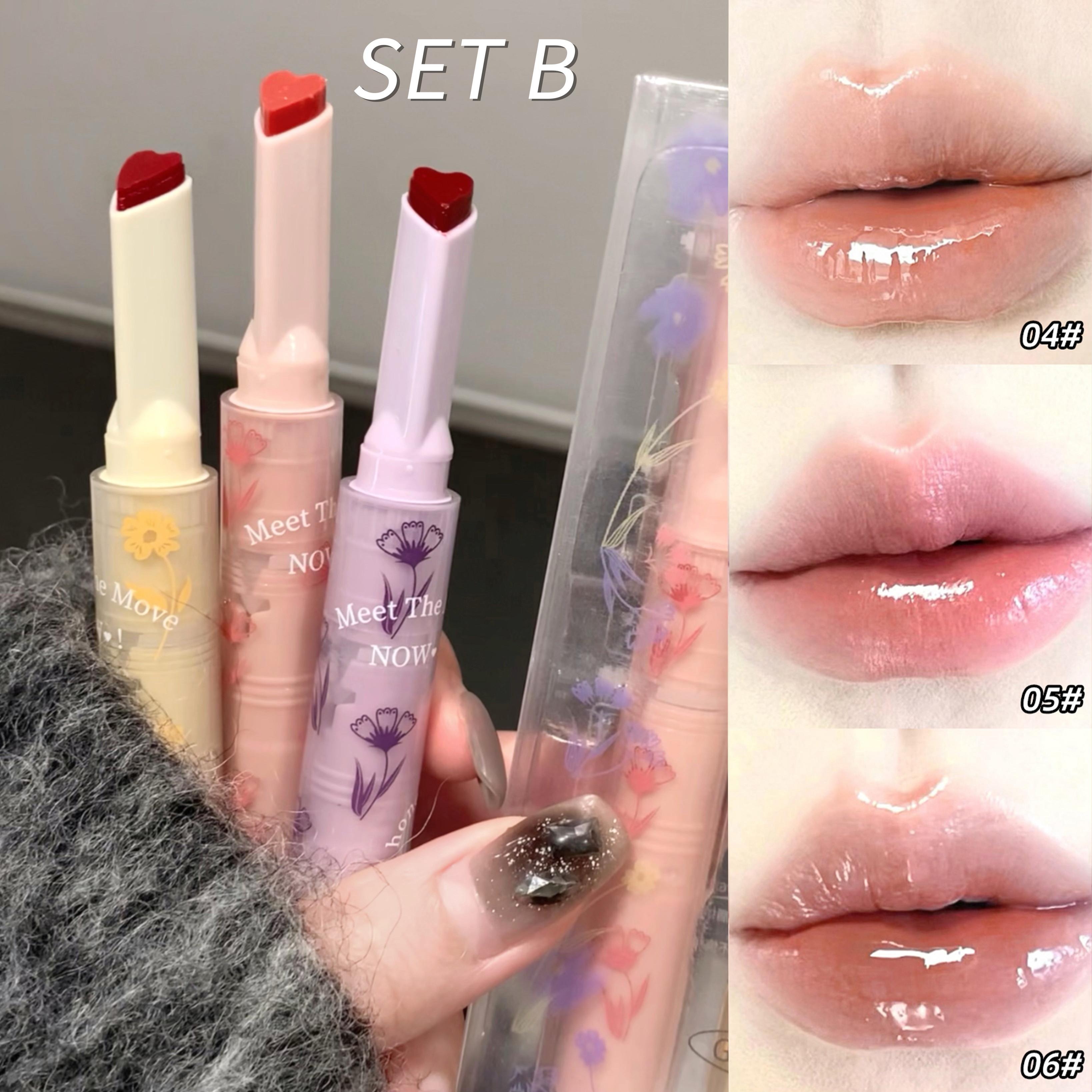 

Gege bear 3 Color Lipstick Pencil Set Floral Honey Collection Jelly Moisture Lip Nectar Lipstick Pencil Set