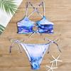 New Women's Swimsuit Sexy  Printing Split Swimsuit Tight Bikini Set