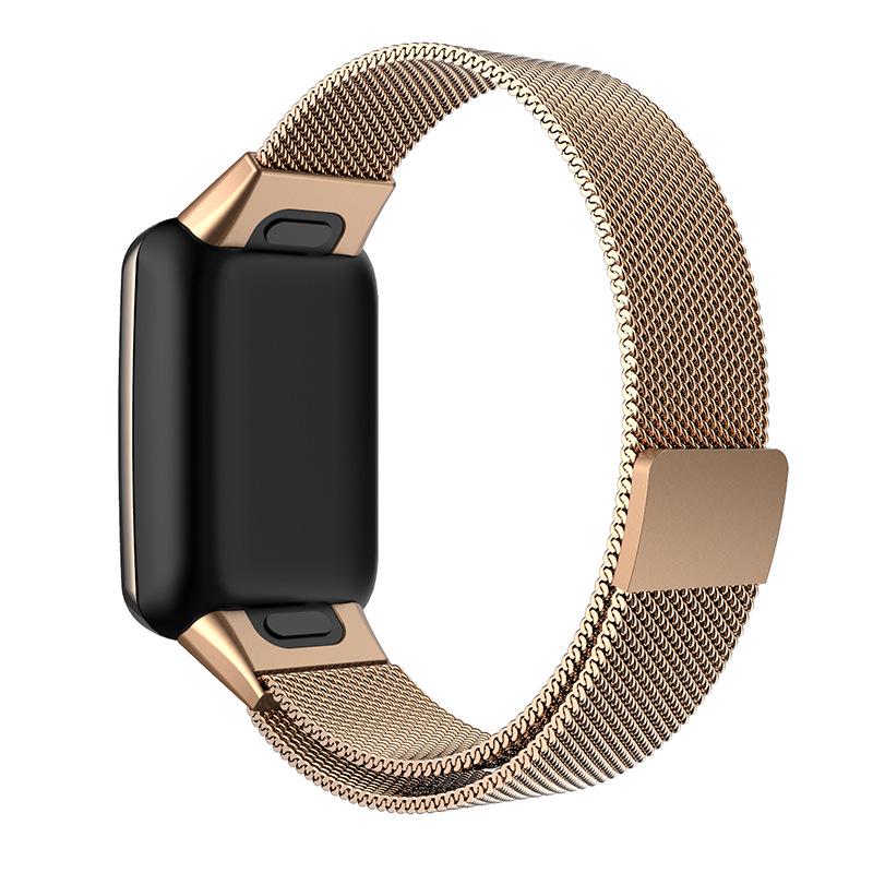 Compatible with Xiaomi Smart Band 7 Pro: Magnetic Three-Bead Buckle Milanese Stainless Steel Strap.