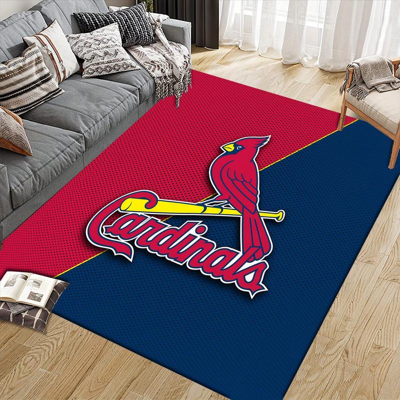 St.Louis Cardinals Flannel Pattern Square Carpet,Area Rug,Carpet Rug for Living Room Bedroom Sofa Playroom Decor,Non-slip Floor Mat