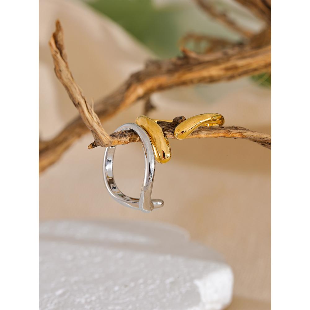 Minimalist nou stil din oțel inoxidabil deschis șic inel reglabil modă deget subțire coreeană bijuterii de înaltă calitate auriu de 18K