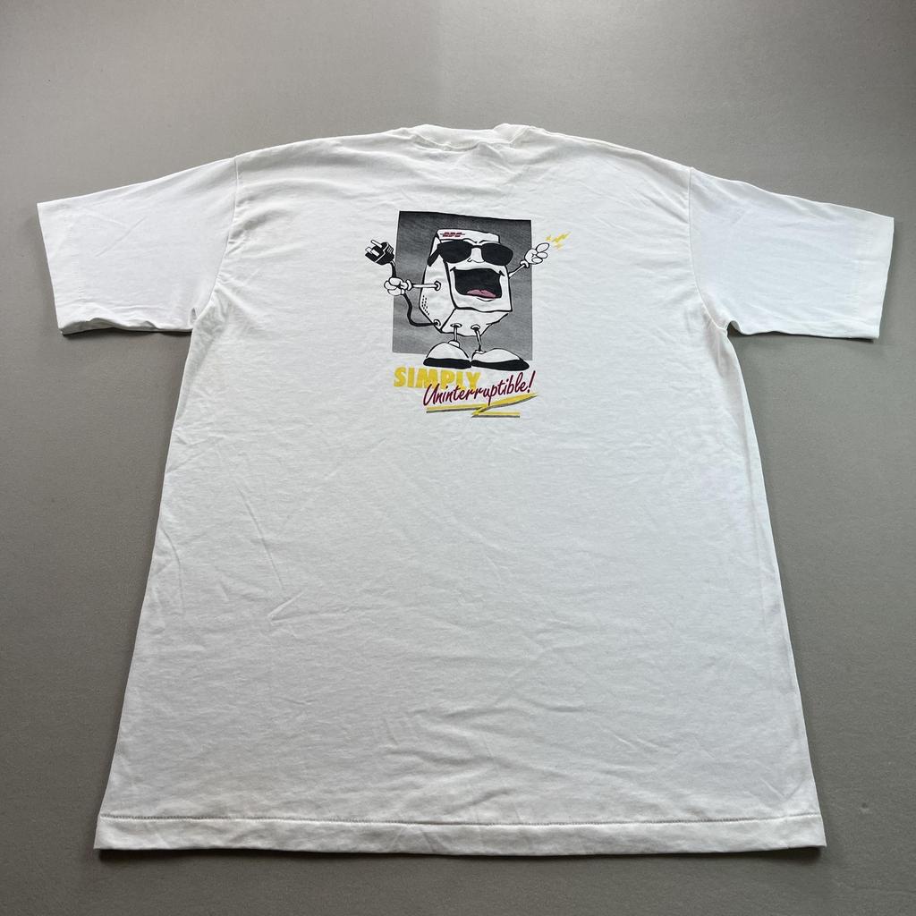 Vintage Computer Tech T-Shirt Mens XL White American Power Conversion LAN 90s Unisex T-Shirt