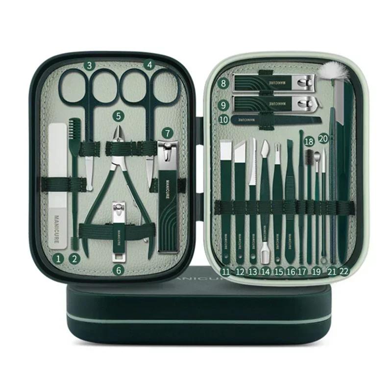 8-23pcs/set Nail Cutter Set High-quality Stainless Steel Nail Clipper with Folding Bag Nail Supplies for Professionals