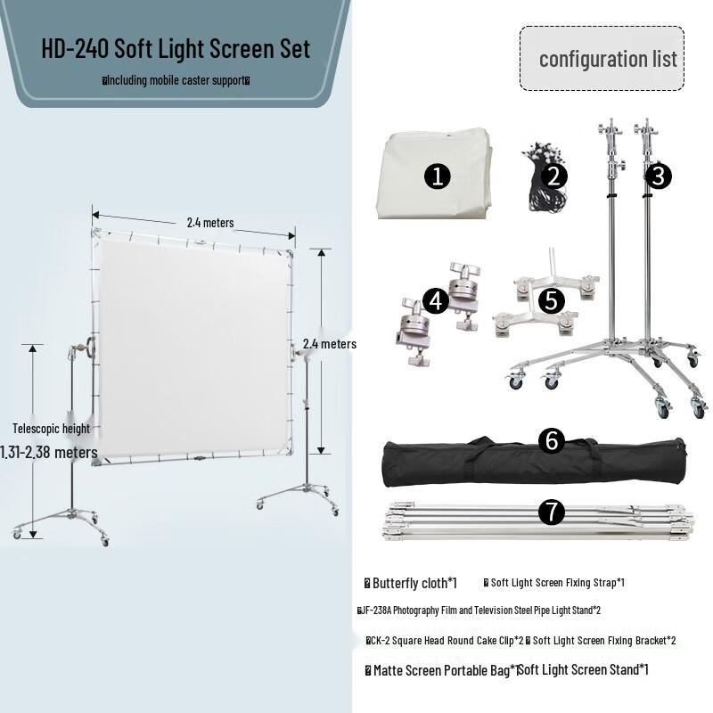 JINBEI HD-240 Soft Light Screen Kit with Mobile Stand