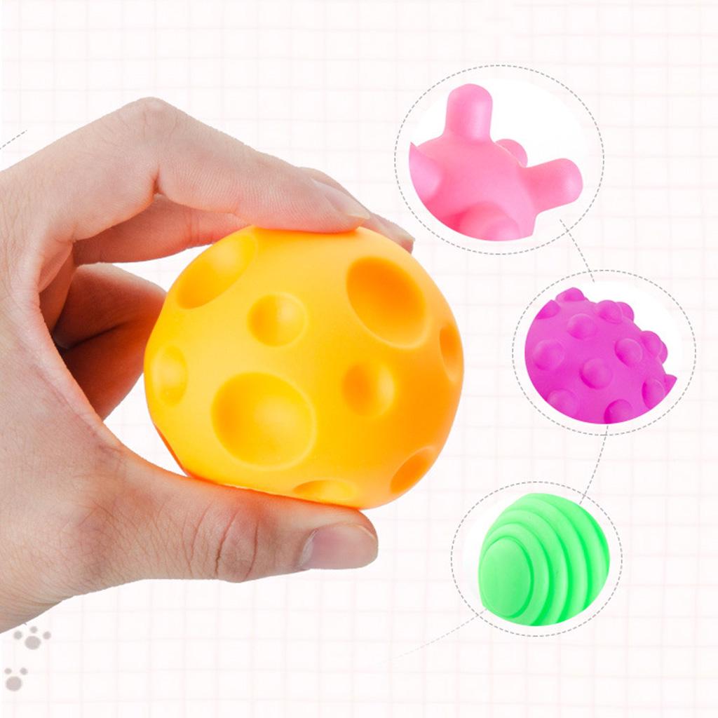 6 Stück Baby Texturierte Bälle TPU Greiffähigkeiten Sensorische Entwicklungsspielzeuge