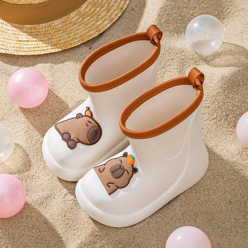 

Детские резиновые сапоги Капибара для девочек, Нескользящие Легкие Детские Водные Ботинки для Мальчиков и Девочек, Студенческие Резиновые Сапоги 200mm белый