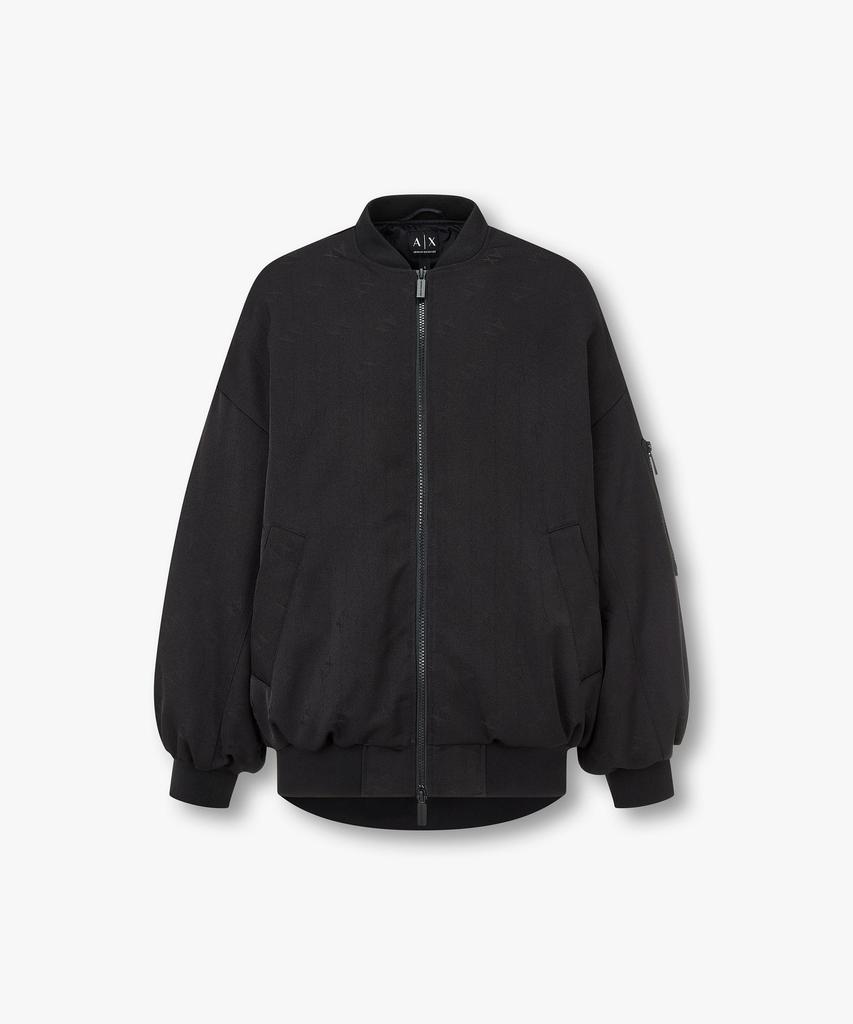 Armani Exchange Women'S Logo Jacquard Padded Blouson Jacket _Black_A426110503