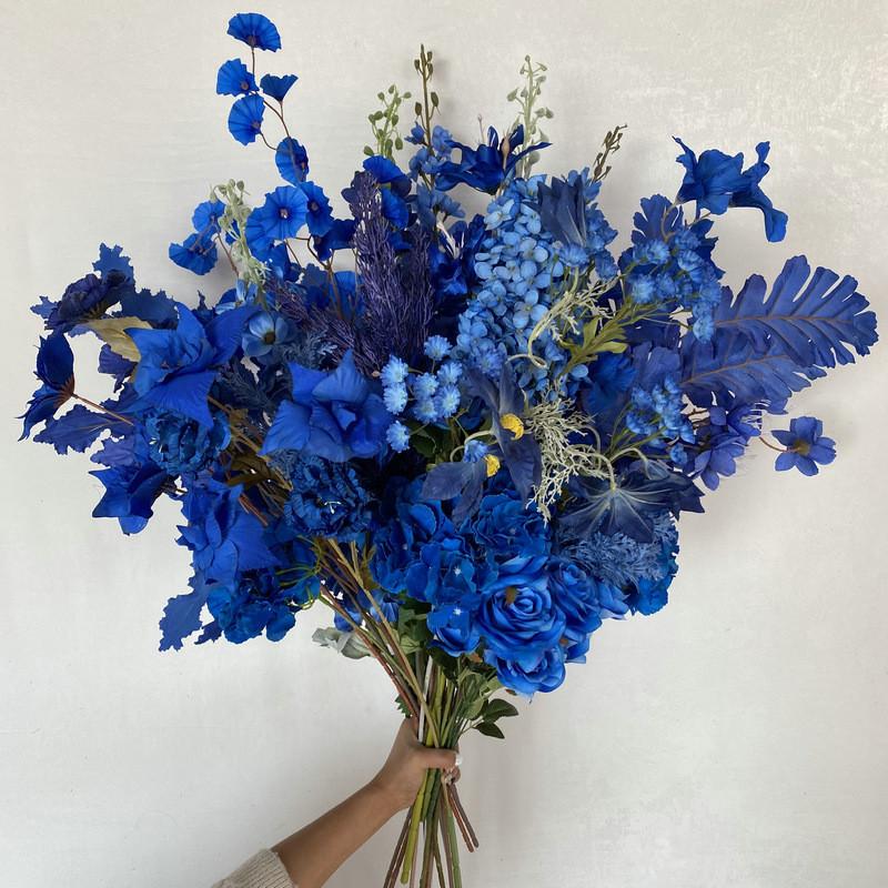 Faux For Flowers Wedding Arch Blue Starry Hydrangeamacrophylla Hanging Wall