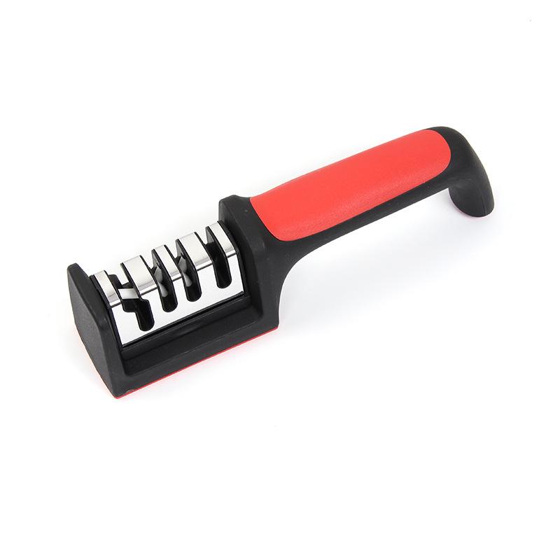 Three-Stage & Four-Stage Handheld Knife Sharpener with Ceramic and Stainless Steel Stones for Kitchen Chefs