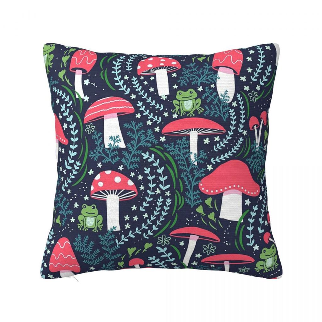 Dark Wild Forest Mushrooms Square Pillowcase Cushion Cover Pillow Case Throw Pillow Cover for Home Sofa Living Room