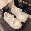Versatile Ugly Cute Round Head Platform Popular Muffin Canvas Shoes Women's 2025 Spring New Big Head Casual Board Shoes Trend