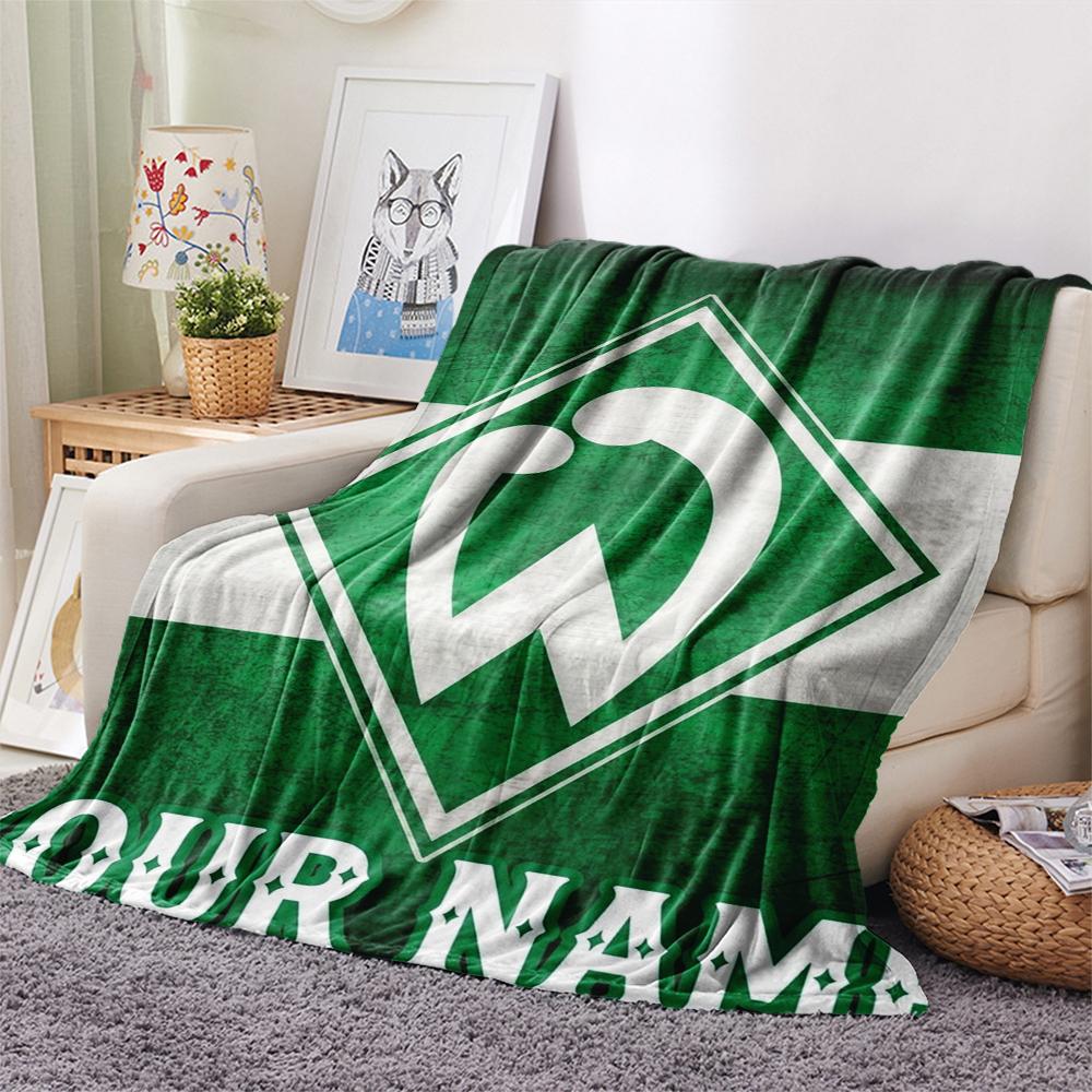 1PC Custom Name SV Werder Bremen Patterned Flannel Blanket Suitable For All Seasons for Home Decor Warmth and Comfort Gifts Holiday Present