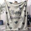 Happy Anniversary Throw Soft Flannel AC Blanket Lightweight Summer Nap Throw Cozy  Blanket for Sofa Bed Travel Home