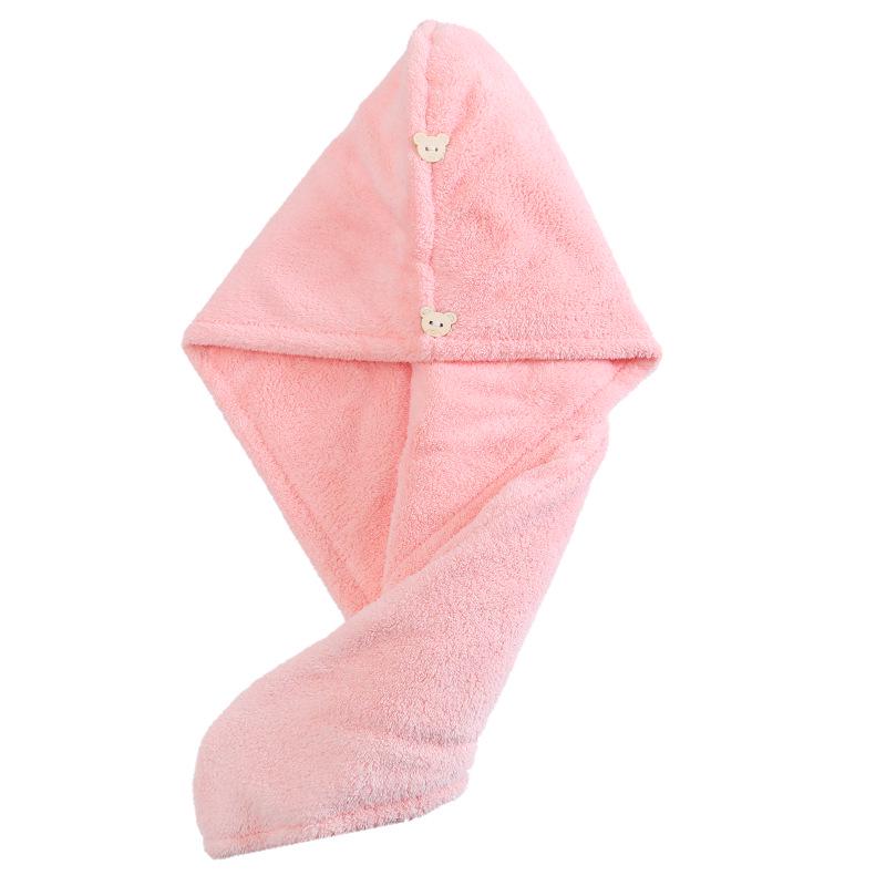 Thickened Coral Fleece Hair Drying Cap - Absorbent, Quick-Drying, Autumn/Winter Style Head Wrap