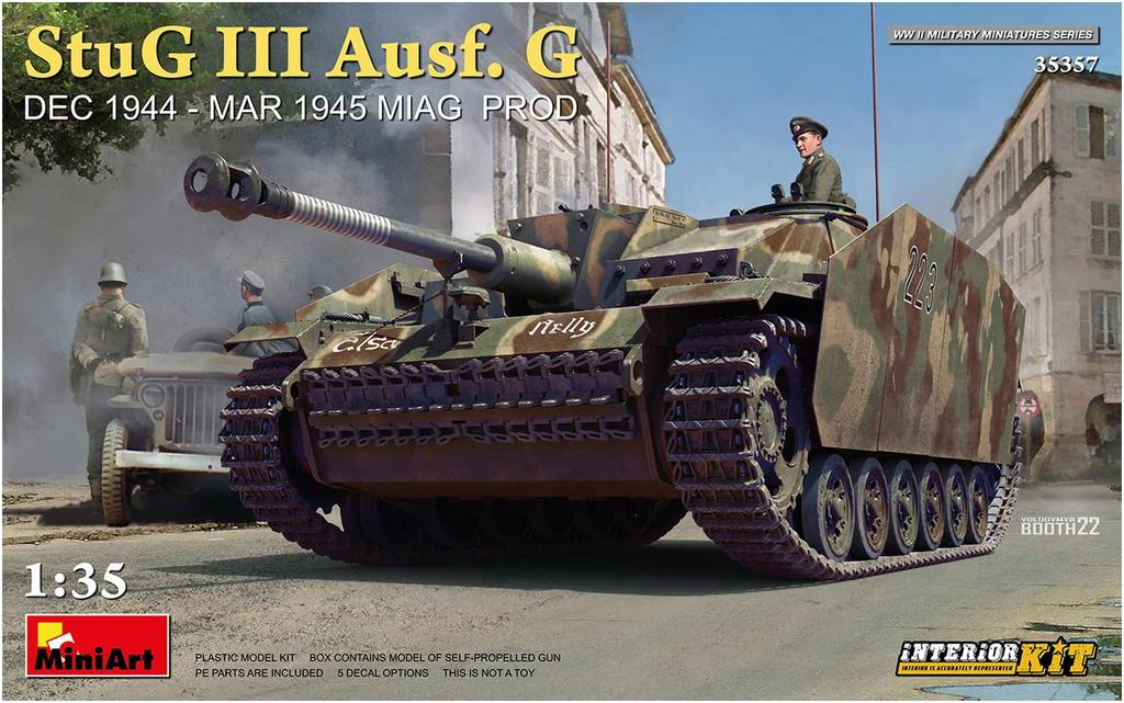 MiniArt Scale German III December 1944 March Full Interior Plastic Model MA35357 1/35 Sturmgeschütz Ausf. G, - 1945, MIAG, Kit,
