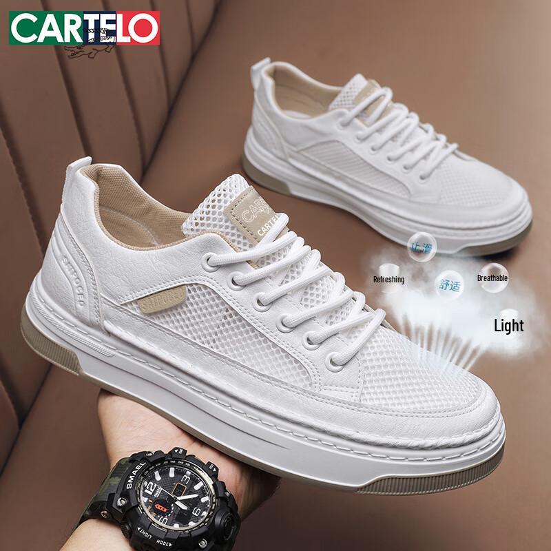 CARTELO Men s Mesh Breathable Casual Skate Shoes 42