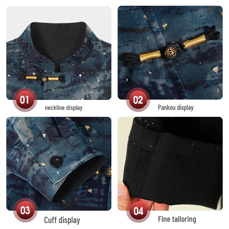 Boys' Traditional Hanfu Set: Stylish Outfit for Spring/Autumn, Perfect for Performances, Recitations, and First Birthdays.