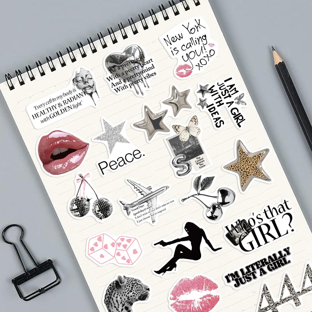 50pcs/set Lucky Stickers Vintage Aesthetics Romance Funny Doodle Cartoon Art Cool Deacl Pack Decoration Suitcase DIY Party Gift
