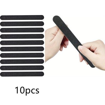 10 Stück Naturnagelfeile, Granulare Nagelfeile, Nagelpufferblock zum Glätten, Professionelle Nagelfeile Schwarzer Puffer-Nagelfeilensatz