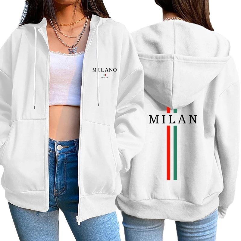 Women's Hooded Zipper Cardigan - Autumn 2025, Plus Velvet, Long Sleeve Top